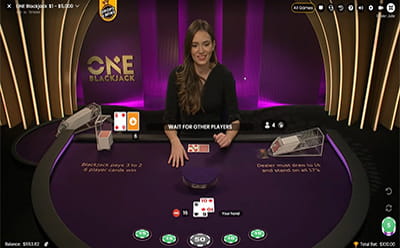 One Blackjack juego de casino en vivo de Pragmatic Play jugado en Venezuela